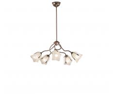 lampadario metallo vetri scavo