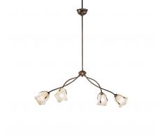 lampadario metallo vetri scavo