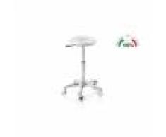 Moretti Sgabello girevole con base in alluminio e sedile in acciaio - pistone 200mm