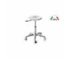Moretti Sgabello girevole con base in alluminio e sedile in acciaio - pistone a gas 140mm