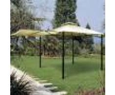 Caesaroo Gazebo 3,3x3,3 m in metallo verniciato con tendalino laterale apribile a veranda Ferro