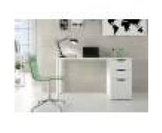 Caesaroo Scrivania da ufficio 138x60 cm Bianco opaco con due cassetti ed un'anta Bianco
