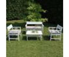 Caesaroo Set da giardino Emily con struttura in legno di acacia verniciato bianco Legno