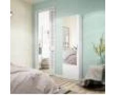 Caesaroo Scarpiera 180 cm Bianco opaco con anta a specchio Bianco