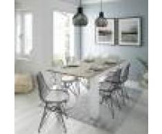 Caesaroo Tavolo 140x90 cm allungabile Bianco opaco e rovere Rovere chiaro/Bianco