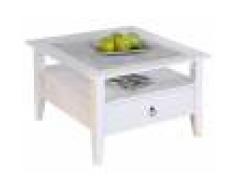 Kit Tavolino Da Caffe' Modello Provence 1 In Legno Massello Colore Bianco Cod: 93468