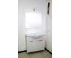 Mobile Da Bagno In Legno Massello Modello Duchessa Colore Bianco Decape' A 2ante Cod: 8693