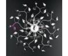 Iris Luce Dora Maxi Plafoniera Moderna Cromata Con Gemme In Cristallo