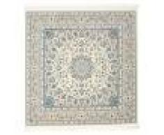 RugVista Tappeto Nain Emilia 200X200 Soggiorno Orientale Medaglione Quadrato Grigio Chiaro/Beige