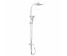 Mel Colonna doccia a sezione rettangolare con deviatore doccetta anticalcare soffione INOX 25X25
