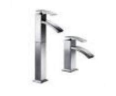 Jacuzzi Set miscelatori lavabo alto + bidet rubinetteria Glint ottone cromato con PILETTA DI SCARICO INCLUSA