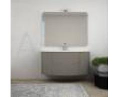 BH Mobile da bagno 120 cm grigio talpa sospeso con cassettoni soft close specchiera e lampada LED