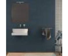 BH Mensolone bagno 60 cm con specchio e lampada Bianco opaco con staffe incluse