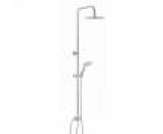 Mel Colonna doccia tonda regolabile in acciaio con deviatore integrato doccetta 3 getti e soffione tondo ultraslim 20 cm