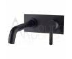 Jacuzzi Miselatore nero opaco lavabo a muro con piastra Rubinetteria Sunset