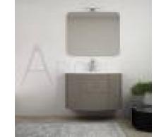 BH Mobile Bagno Sospeso 90 cm con cassettoni, specchiera e applique Led.