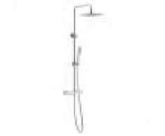 Mel Colonna doccia tonda in acciaio regolabile con miscelatore termostatico doccetta anticalcare e soffione ultraslim 20X20 cm