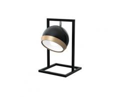 Lampada da tavolo Oval Black, nero/legno