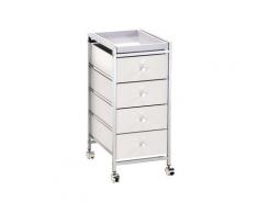 Cassettiera con ruote Baldo 4/C, bianco opaco