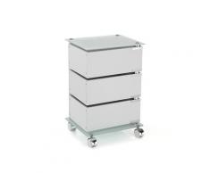 Cassettiera con ruote Bobo, bianco opaco