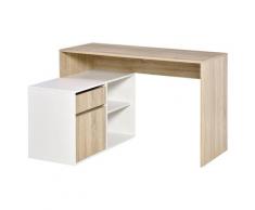 Scrivania Angolare Da Ufficio 120x92x75,5 Cm In Legno Rovere E Bianco