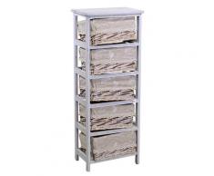 Cassettiera 5 Cassetti In Legno 40x28x104cm Adami Federica