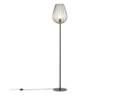 Lampada Da Terra Con Paralume In Metallo E27 Ø27,5x159 Cm Nera