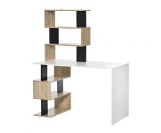 Scrivania Da Ufficio 120x60x148 Cm Con Libreria In Legno Multicolore