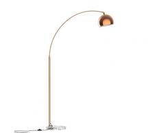 Lampada Da Terra Ad Arco Con Paralume E27 In Acciaio E Marmo Rame