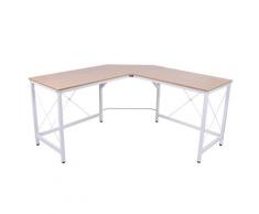 Scrivania Da Ufficio Grande Ad Angolo In Metallo E Mdf 150x150x76 Cm Bianca