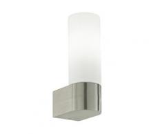 Applique Lampada Da Bagno Metallo Nikel Diffusore Cilindrico Vetro E14 Intec Spot-b-endy