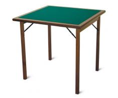 Tavolo Da Gioco Quadrato Pieghevole 80x80 Cm In Legno Panno Verde Del Fabbro Torneo
