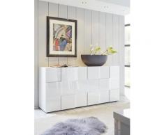 Credenza Mobile Soggiorno 3 Porte In Melamina 181x42x84cm Tft Chequers Bianco
