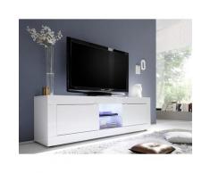 Mobile Tv 2 Porte 1 Nicchia 181x43x56cm Tft Basic Bianco Lucido