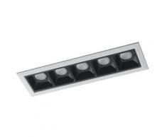 Faretti Modulo A Incasso Controsoffitto Bianco Nero Lucido Led 10 Watt Luce Naturale Intec Inc-sinkro-10m