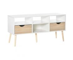 Mobile Tv 117x39x57 Cm In Truciolare Bianco E Rovere