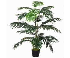 Pianta Artificiale Palma H140 Cm Con Vaso Verde