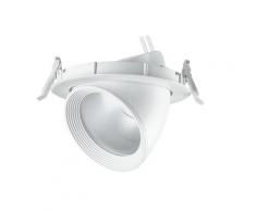 Faretto Bianco Riflettore Silver Orientabile Incasso Soffitto Ribassato Led 8 Watt Luce Calda Intec Inc-delta-8