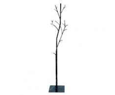Appendiabiti Da Terra 33x33x178 Cm In Ferro Battuto Platano Nero Effetto Marmo