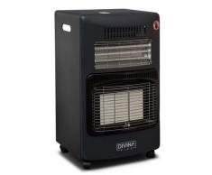 Stufa A Gas Gpl Ventilata Da Interno Con Ifrarossi E Alogena 4,2 Kw Nera