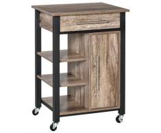 Carrello Da Cucina 60x50x84,5 Cm In Legno Truciolato Marrone