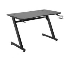 Scrivania Da Ufficio Porta Pc 120x65x74,5 Cm In Mdf E Acciaio Nera