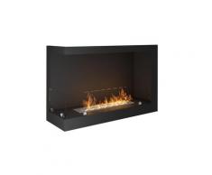 Camino A Bioetanolo Da Incasso 84x54 Cm Con Vetro Inside L800 V1 Angolo A Sinistra Nero