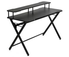 Scrivania Da Ufficio Porta Pc Con Piano Rialzato In Mdf 140x60x90 Cm Nero