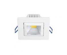 Faretto Quadrato Orientabile Alluminio Bianco Incasso Cartongesso Led 5 Watt Luce Calda Intec Inc-pound-5c