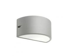 Lampada Applique Mezza Luna Chiusa Colore Alluminio Per Esterno Linea Umbe Sovil