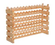 Scaffale Portabottiglie 6 Ripiani 72 Bottiglie 114x28x80 Cm In Legno Di Pino