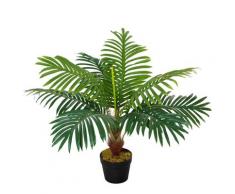 Pianta Artificiale Palma Tropicale H60 Cm Con Vaso Verde