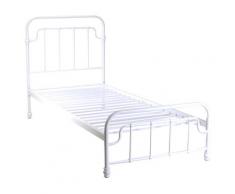 Struttura Letto Singolo In Metallo 90x200cm Adami Viareggio Classico Bianco