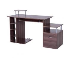Scrivania Da Ufficio Per Pc In Legno Marrone Scuro Effetto Legno 152x60x80 Cm